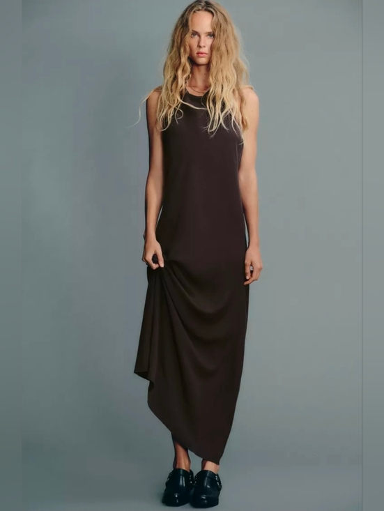 Zara Dresses & Skirts - Zara Brown Sleeveless Maxi Dress